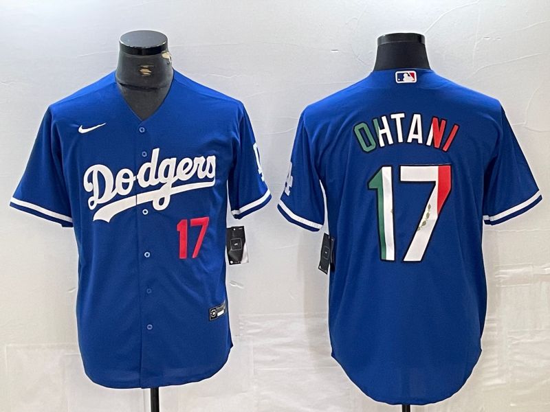 Men Los Angeles Dodgers #17 Ohtani Blue Nike Game MLB Jersey style 17->los angeles dodgers->MLB Jersey
